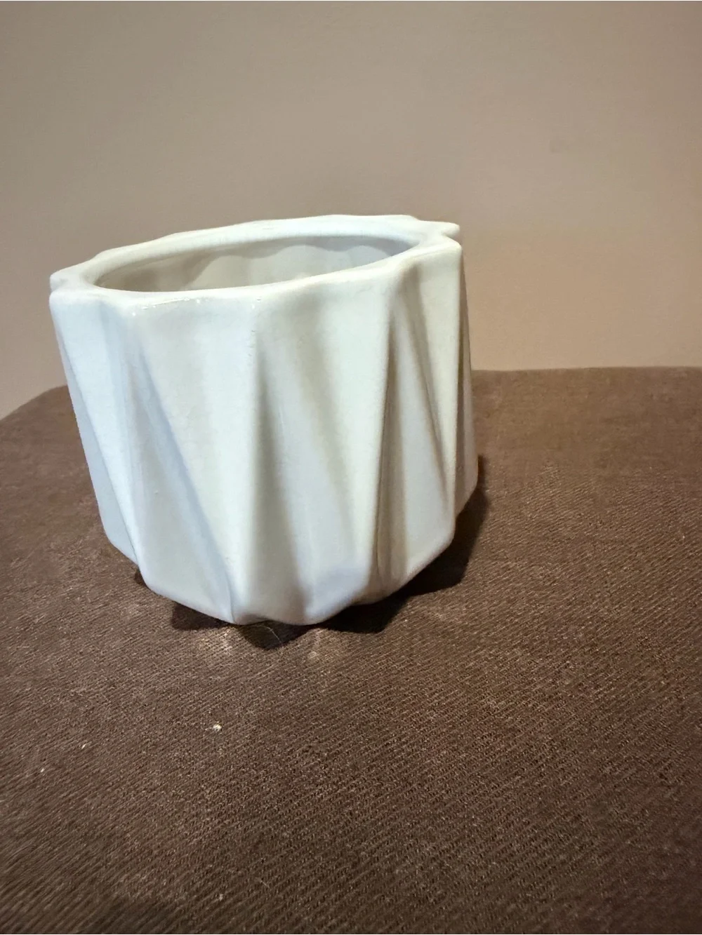 White Geometric Ceramic Planter - Brand: